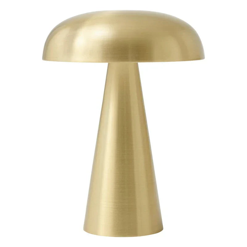 Wireless Mushroom Table Lamp, LED, Rechargeable, Dimmable, 3 Settings, Metal and Acrylic, Night Light, Ambient Lighting for Living Room | Sansoti