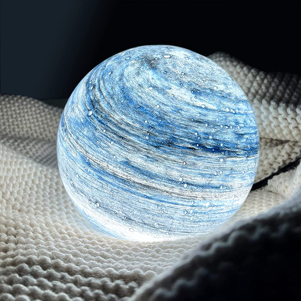 Decorative Glass Moon Lamp with Remote Control and 16 Colors | Sansoti