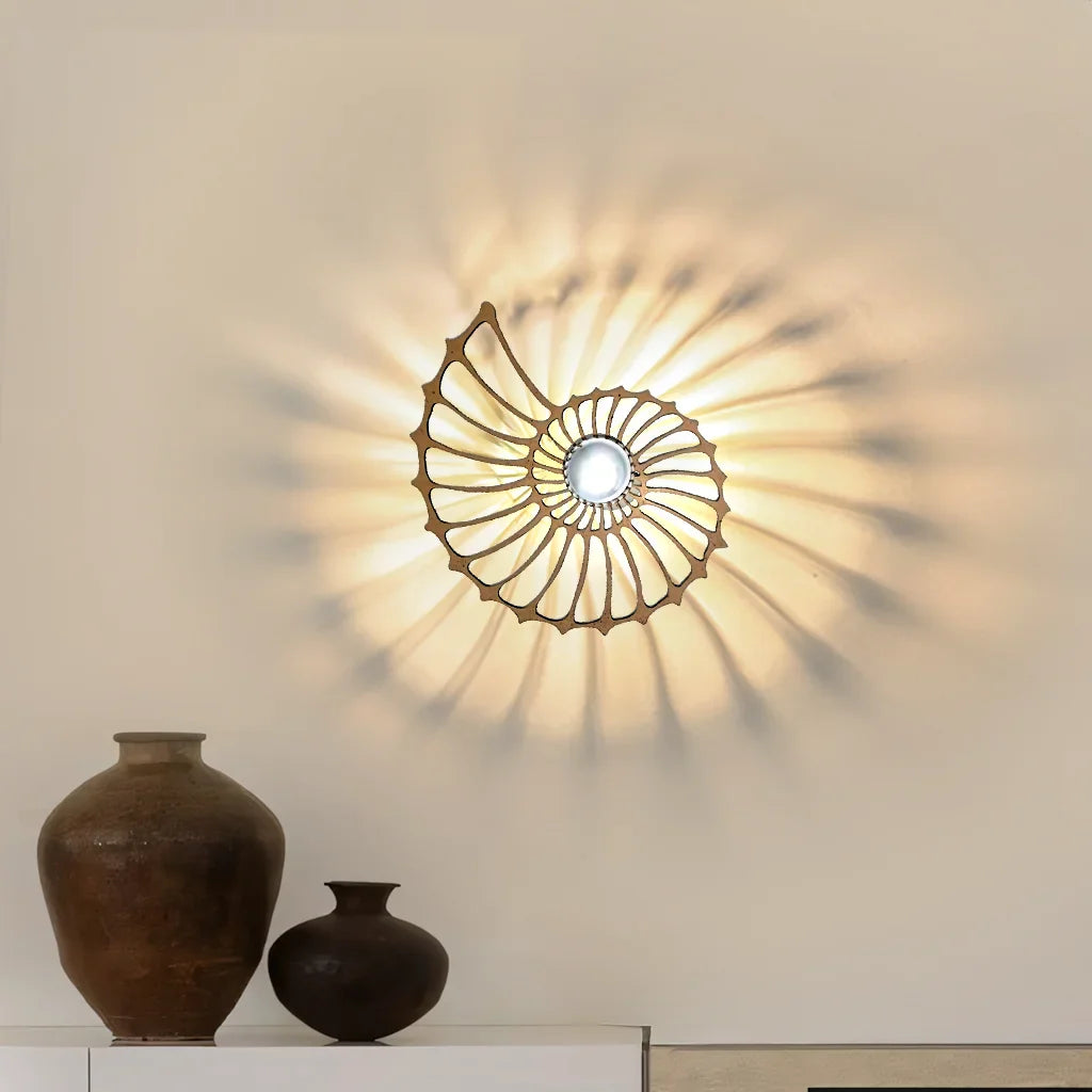 Handmade Ceramic Wall Lighting Gold 50 cm Decorative Wall Lamp Push-Button Cord 150 cm Living Room Bedroom | Sansoti