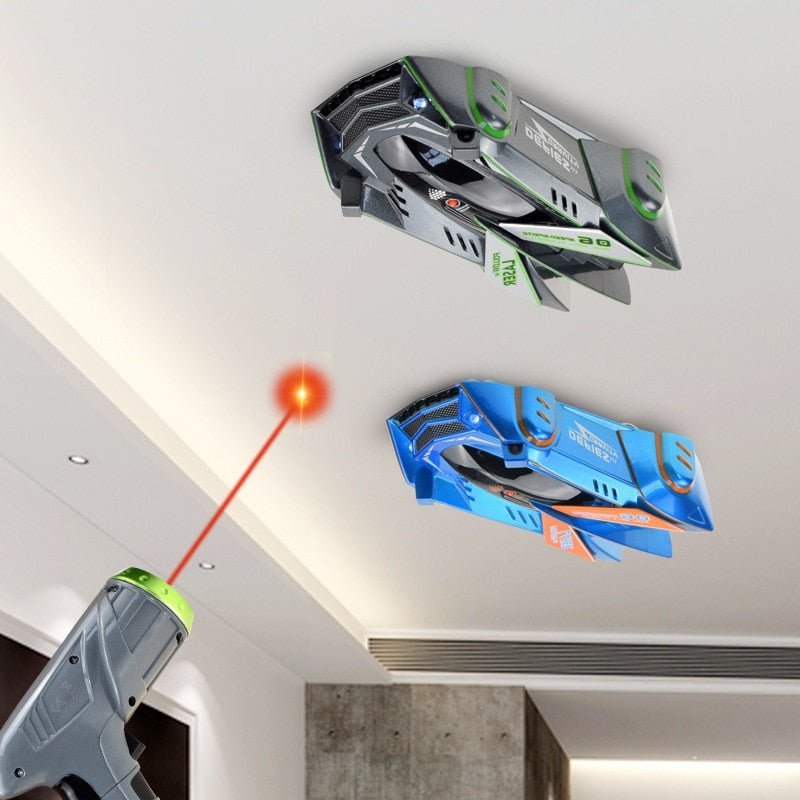 Wall-Climbing Remote-Controlled Car with Laser Steering - Ceiling, Wall and Floor RC Racing Car with LED Lights | Sansoti