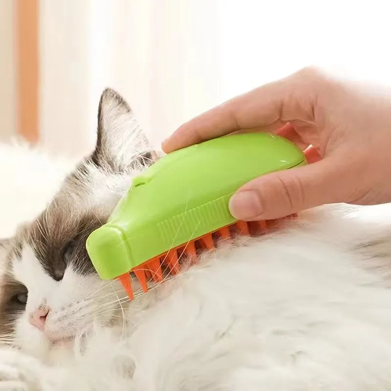 Foldable Pet Comb with Reinforcing Spray — Detangling Brush with Water Mist for Dog and Cat Grooming | Sansoti