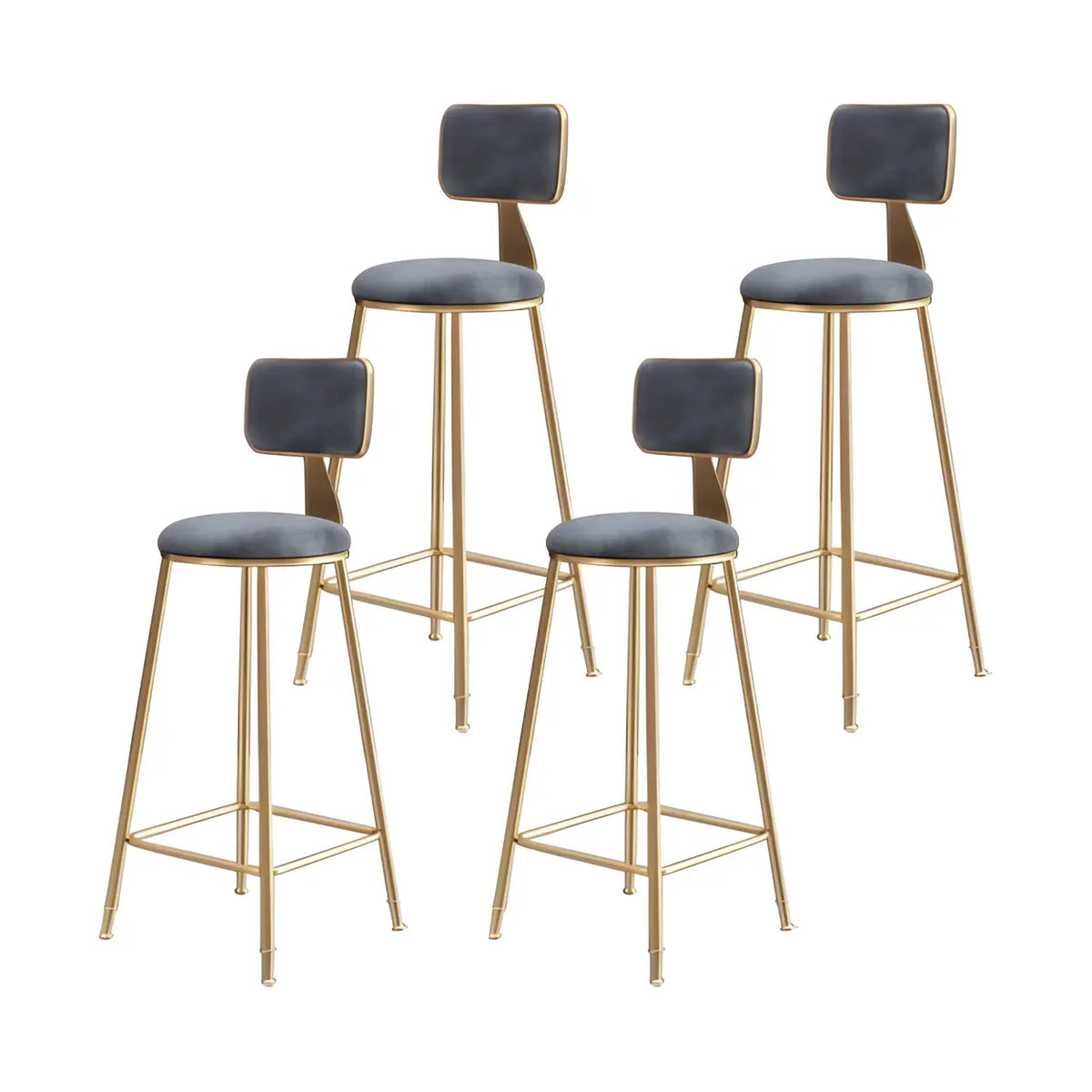 Barstoel met Fluwelen Bekleding en Gouden Frame – Elegante Velvet Kruk voor Keukeneiland en Thuisbar | Sansoti