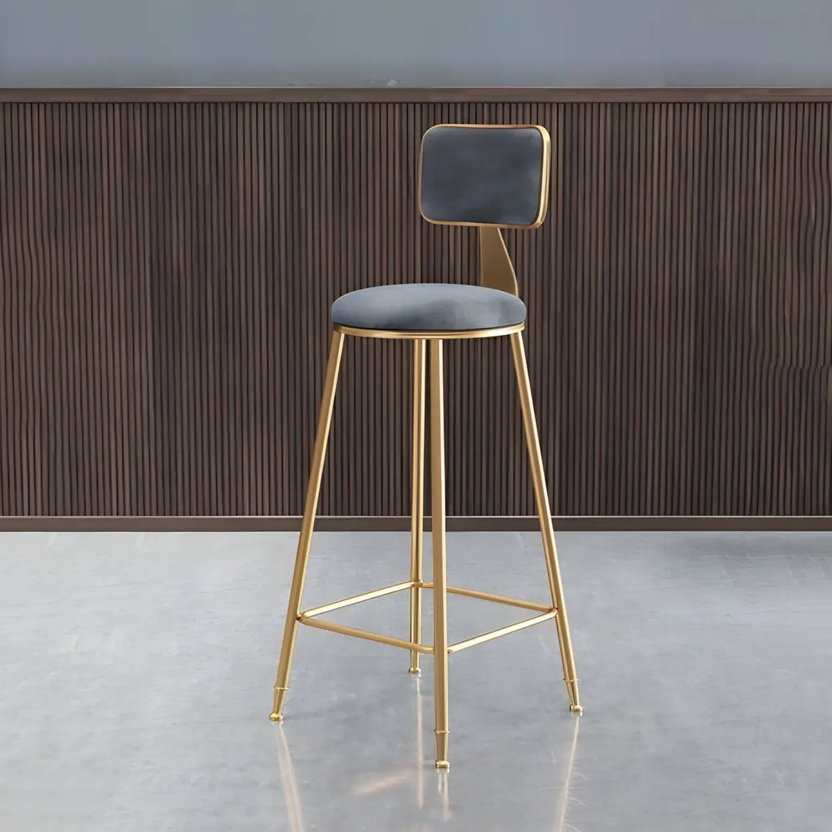 Barstoel met Fluwelen Bekleding en Gouden Frame – Elegante Velvet Kruk voor Keukeneiland en Thuisbar | Sansoti
