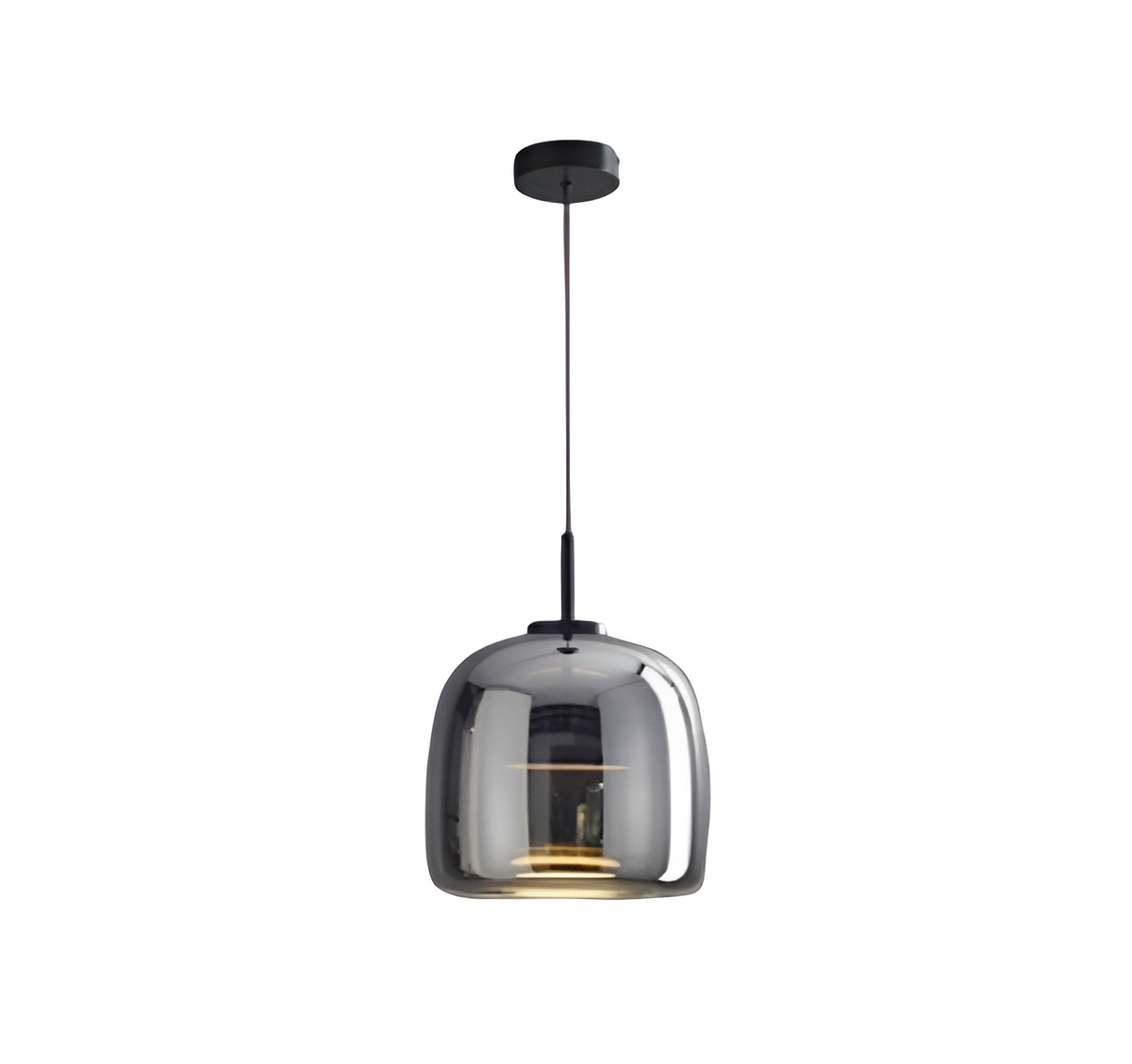 Lampa wisząca z dymionego szkła Retro Potrójna Ręcznie dmuchana Ściemniana Regulowana Czarna | Sansoti