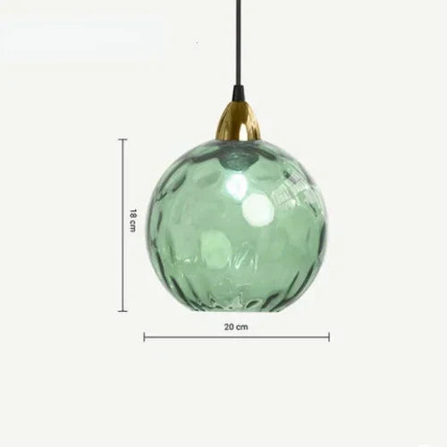 Glass Globe Pendant Lamp with Colored Glass Shade for Dining Room Living Room | Sansoti