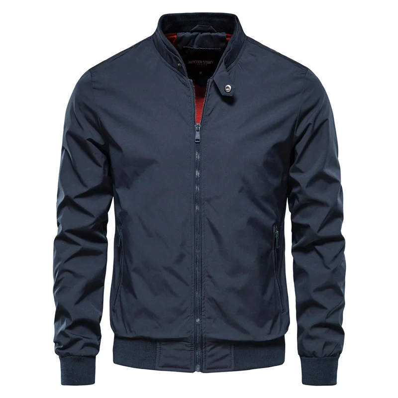 Lightweight Men's Bomber Jacket Ribbed Collar Summer Classic Design Refined Look Modern Casual Style | Sansoti