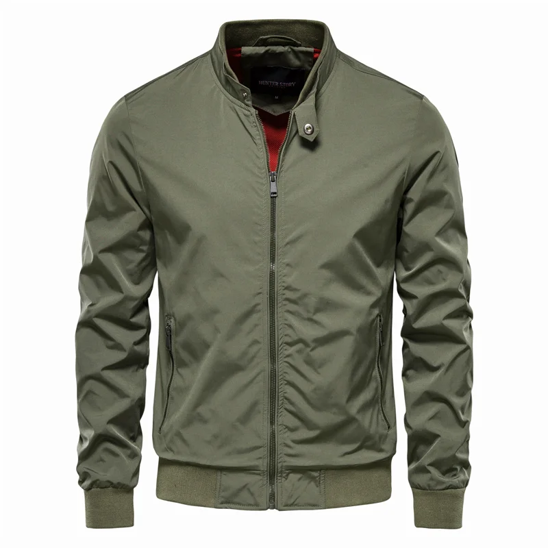 Lightweight Men's Bomber Jacket Ribbed Collar Summer Classic Design Refined Look Modern Casual Style | Sansoti