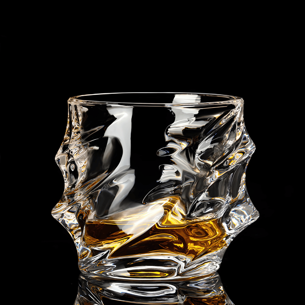 Crystal Whisky Glass with Tornado Shape 300ml for Premium Drinking Experience | Handmade Japanese-Inspired Spiral Design | Sansoti