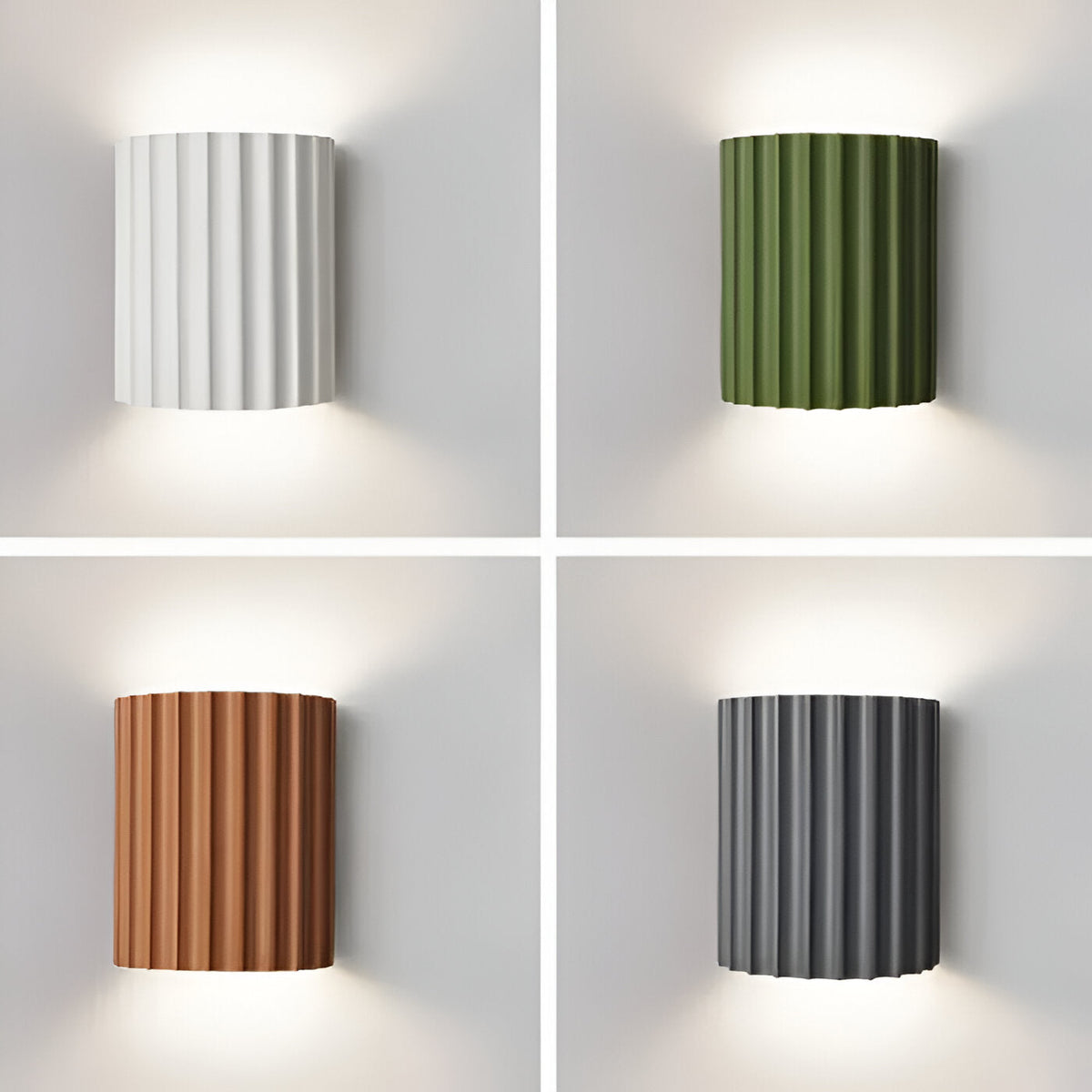 Aplique de pared de resina con forma escultórica ondulada, estilo nórdico, blanco, verde, gris, dormitorio, recibidor | Sansoti