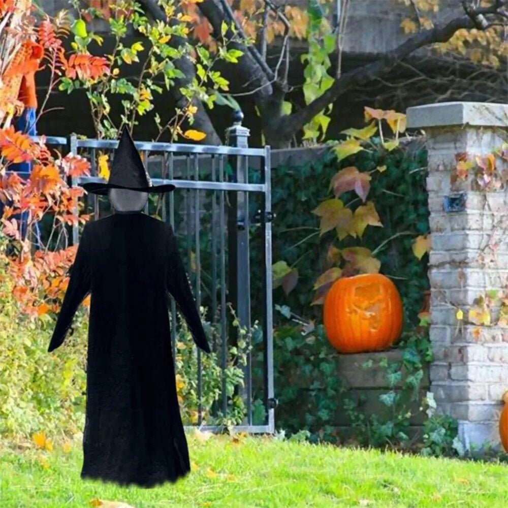 Inflatable Witches with Glowing Heads and Sound Sensor for Outdoor Garden Halloween Party Decorations | Sansoti