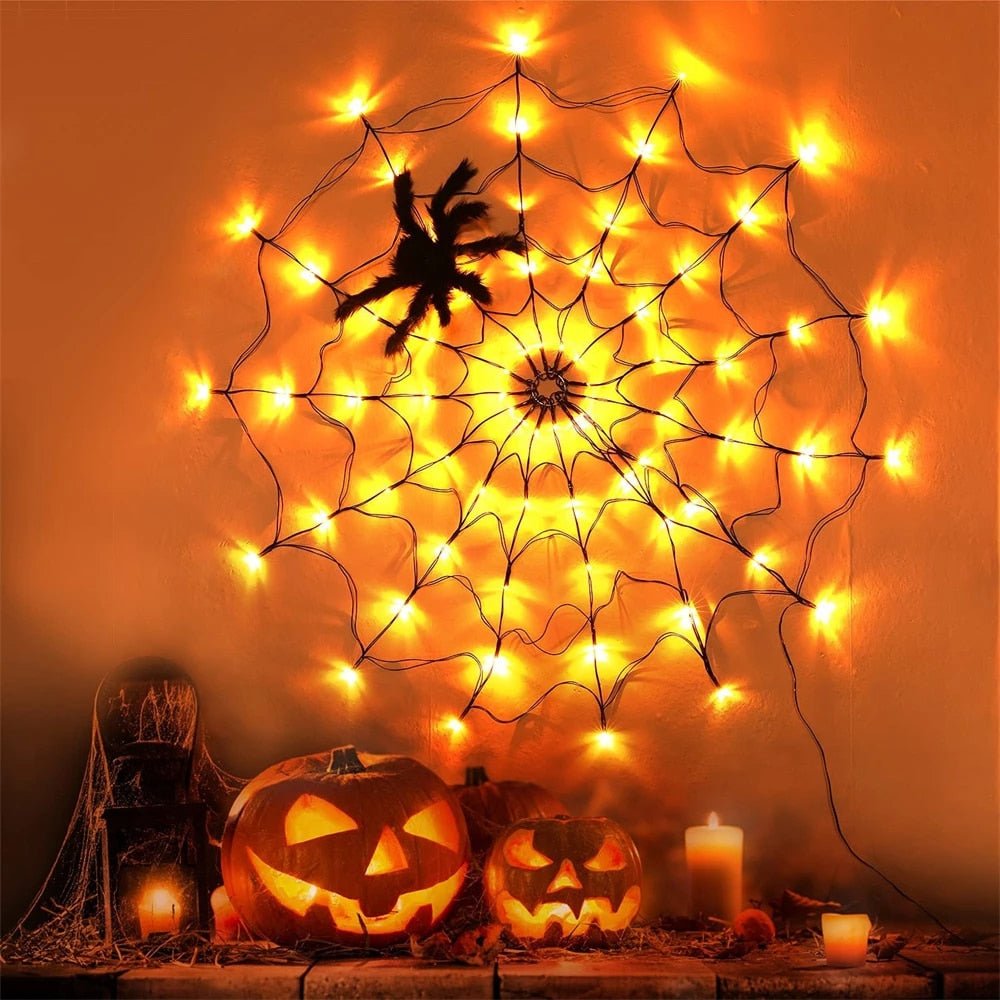 Spinnenwebverlichting LED Waterdicht Halloween Decoratie Feestverlichting 8 Standen Afstandsbediening | Sansoti