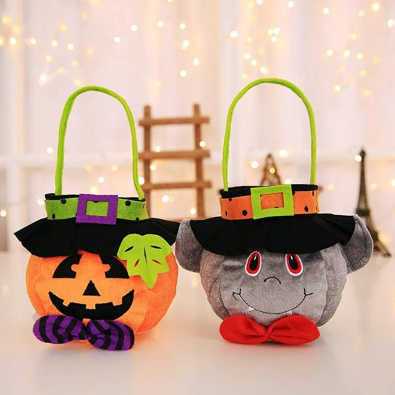 Foldable Halloween candy bag made of non-woven fabric for children, trick-or-treat bag, party decoration, pumpkin | Sansoti