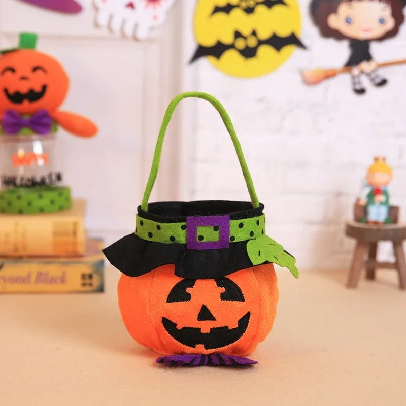 Foldable Halloween candy bag made of non-woven fabric for children, trick-or-treat bag, party decoration, pumpkin | Sansoti