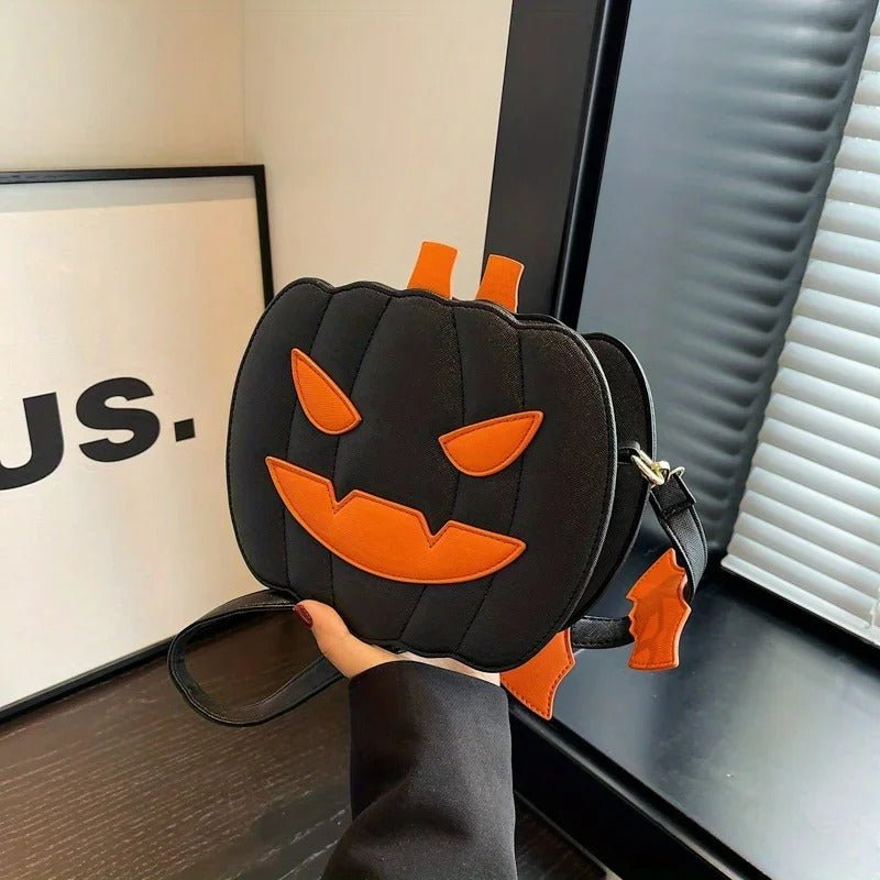 Pompoen Schoudertas Halloween Thema PU Leer Dames Crossbody Handtas Feestelijk Accessoire met Opbergruimte | Sansoti