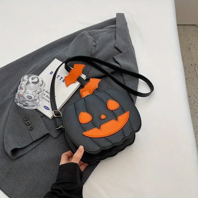 Pompoen Schoudertas Halloween Thema PU Leer Dames Crossbody Handtas Feestelijk Accessoire met Opbergruimte | Sansoti