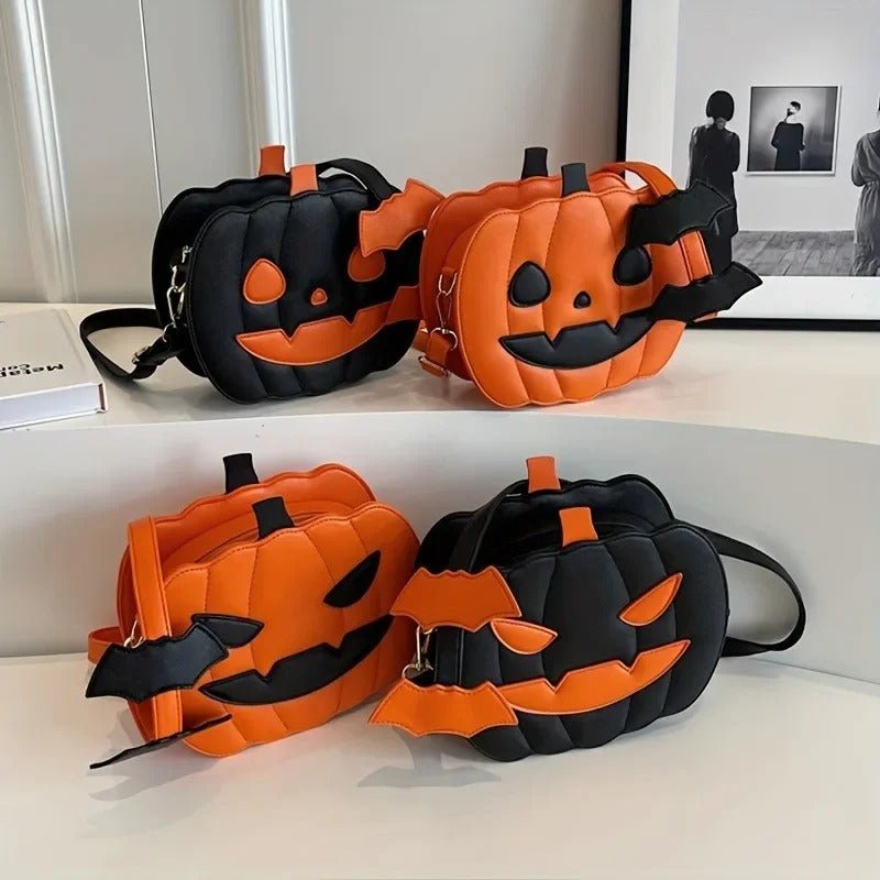 Pompoen Schoudertas Halloween Thema PU Leer Dames Crossbody Handtas Feestelijk Accessoire met Opbergruimte | Sansoti