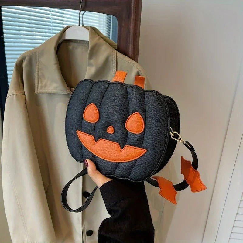 Pompoen Schoudertas Halloween Thema PU Leer Dames Crossbody Handtas Feestelijk Accessoire met Opbergruimte | Sansoti