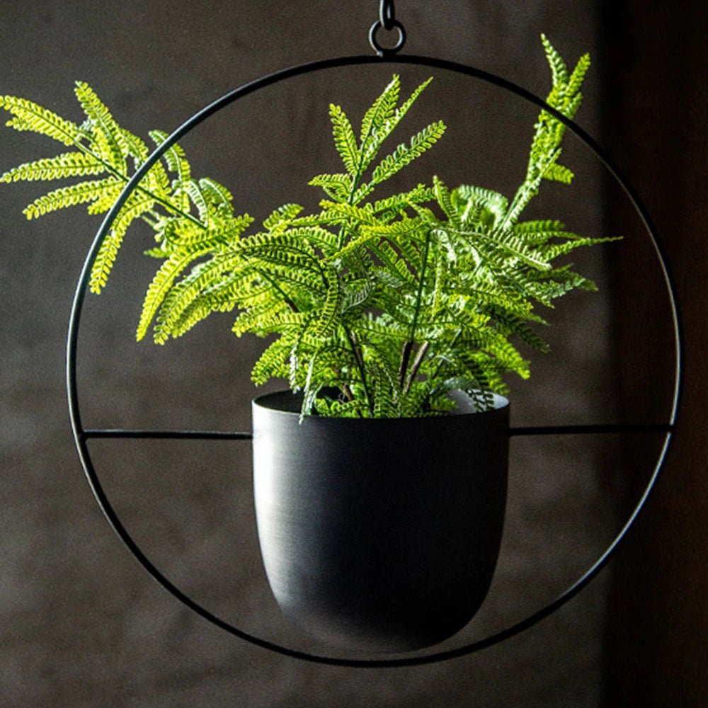 Hanging Plant Pot with Metal Ring for Herbs and Succulents Indoors | Sansoti