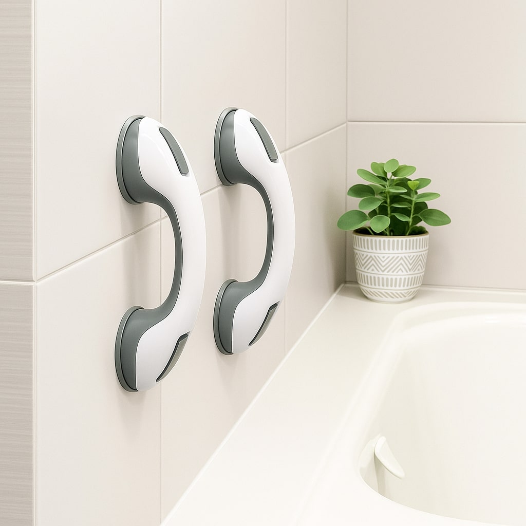 Bathroom Grab Bar with Suction Cup No Drilling 80kg Shower Toilet | Sansoti