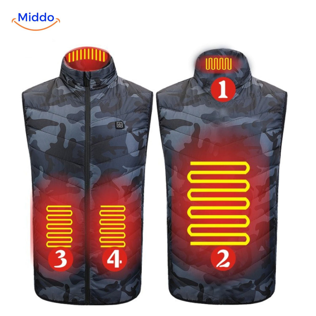 Verwarmbaar Bodywarmer Vest USB 3 Warmtestanden Heren Outdoorkleding Herfst Winter Wandelen Kamperen | Sansoti
