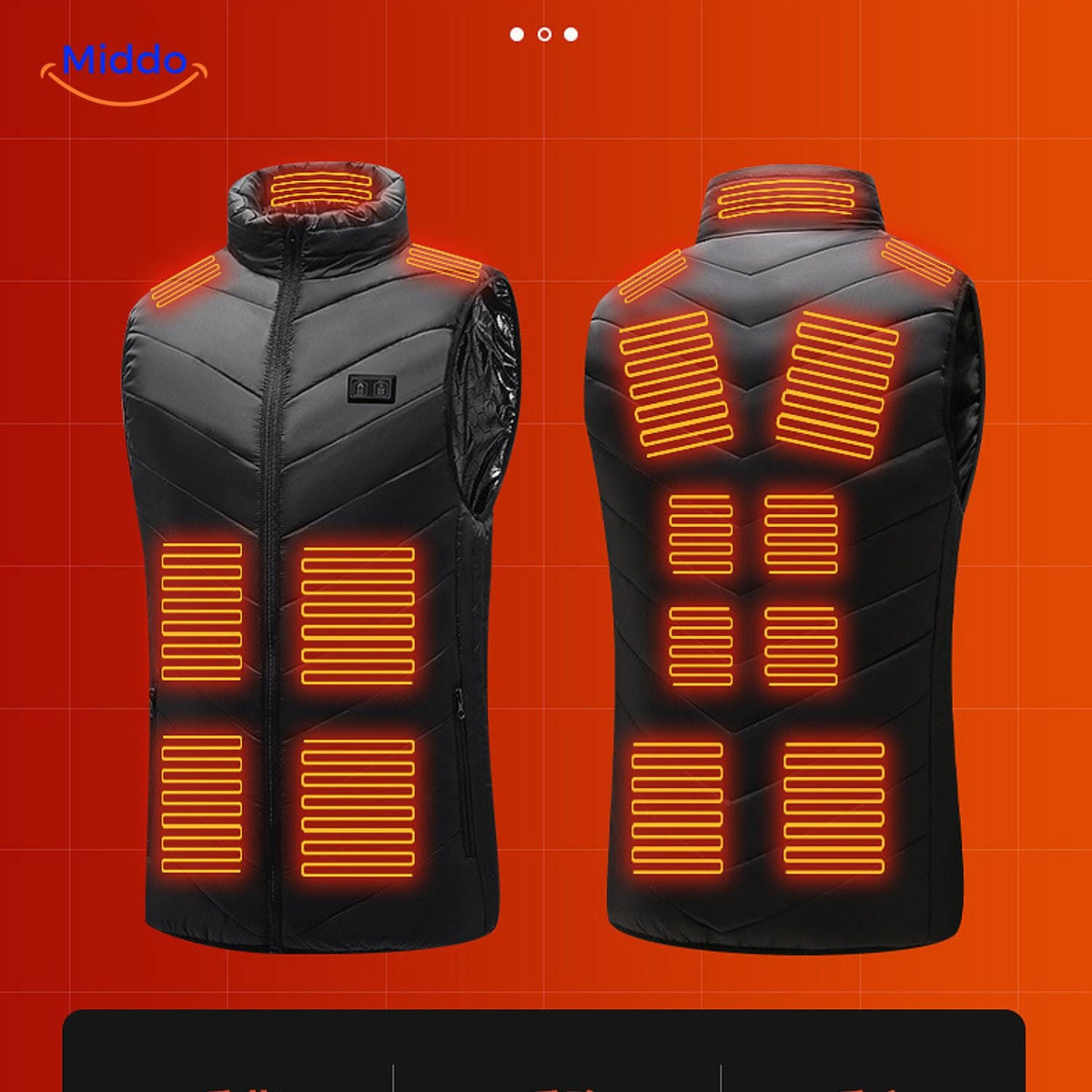 Verwarmbaar Bodywarmer Vest USB 3 Warmtestanden Heren Outdoorkleding Herfst Winter Wandelen Kamperen | Sansoti