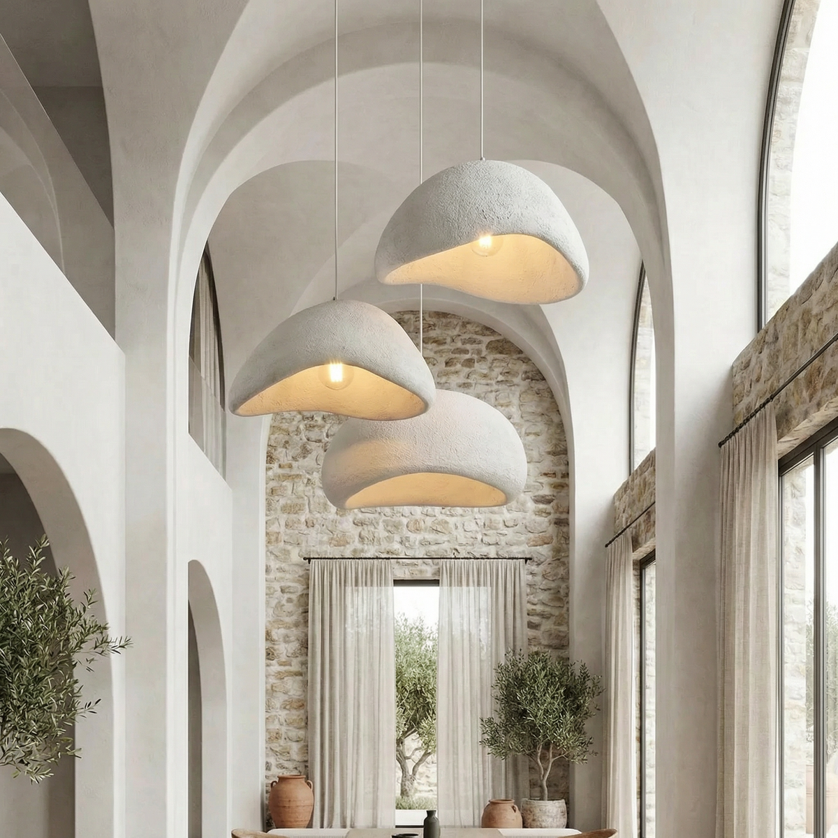 Minimalist Pendant Lamp with Natural Texture and Warm Ambient Light for Dining Room and Living Room | Sansoti