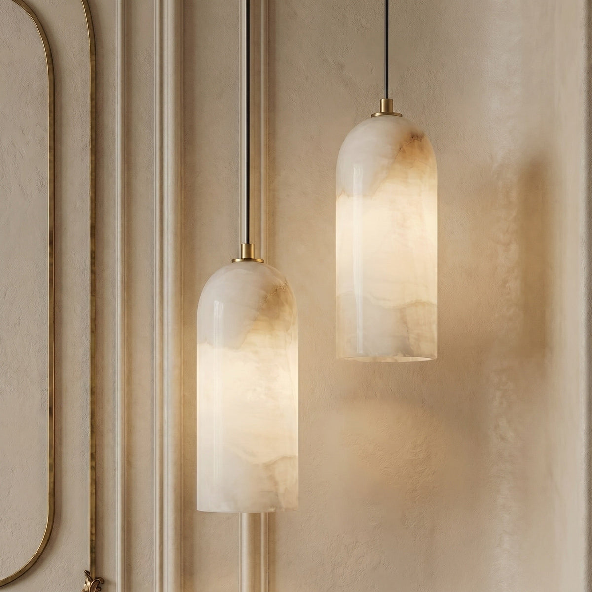 Hanglamp Keukeneiland Marmer Koper H 25 cm Dia 10 cm Kabel 1,5 m Verstelbaar Plafondmontage Eettafel Pendel | Sansoti