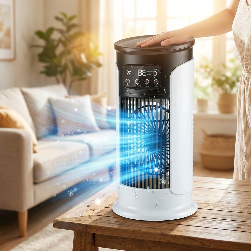 Compact 3-in-1 Tower Air Cooler with Quiet Operation and 6 Speeds | Sansoti