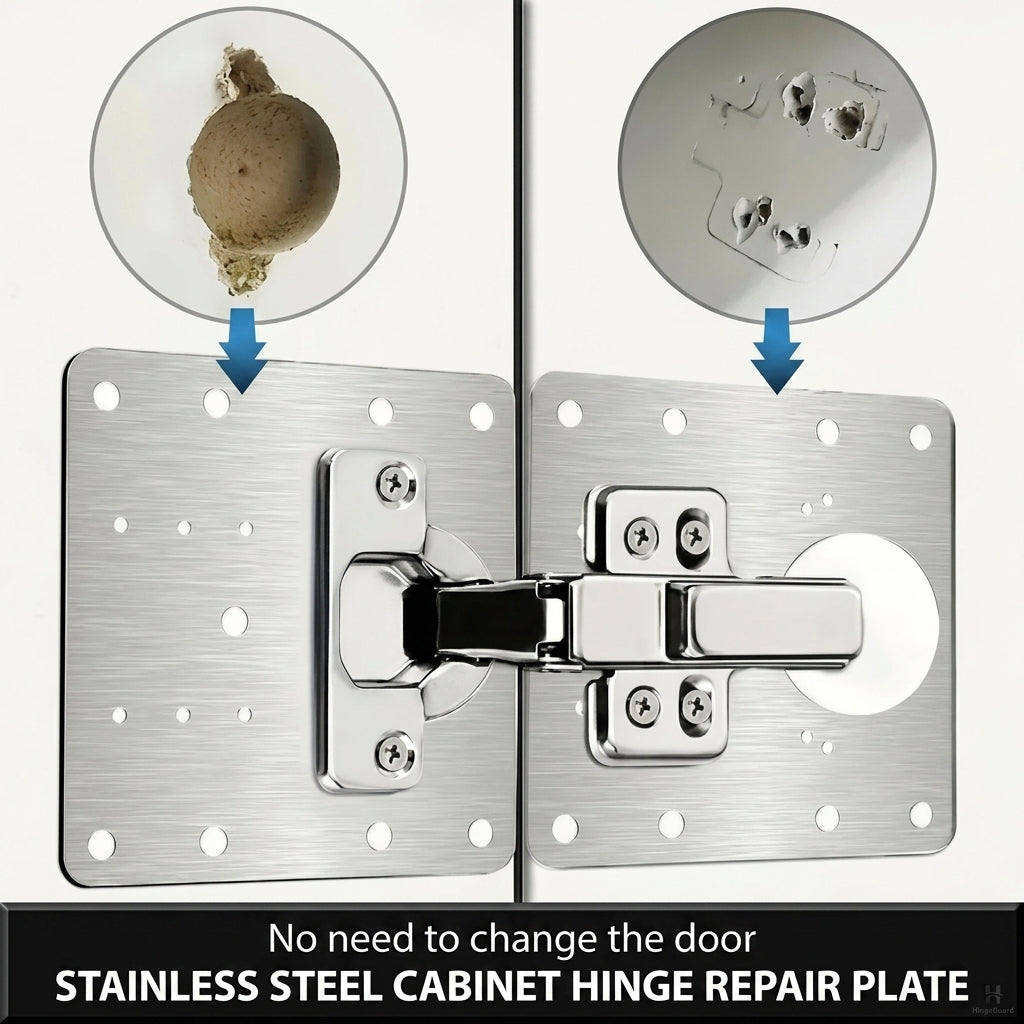 Stainless Steel Hinge Reinforcement Plate 10x9cm Cabinet Door Repair Kitchen Furniture Durable Restoration | Sansoti