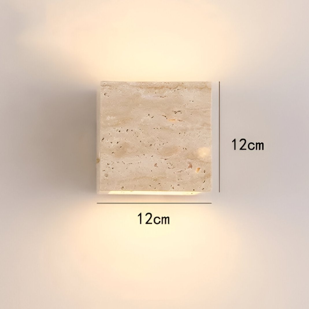 Außenlampe Travertin Stein Up Down LED IP65 3000K Fassade | Sansoti