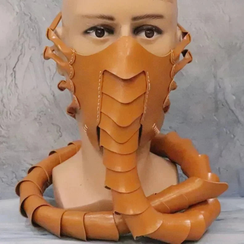 Latex Horror Mask Half Face Sci-Fi Creature Theme Halloween Cosplay Costume Accessory Party Decoration | Sansoti