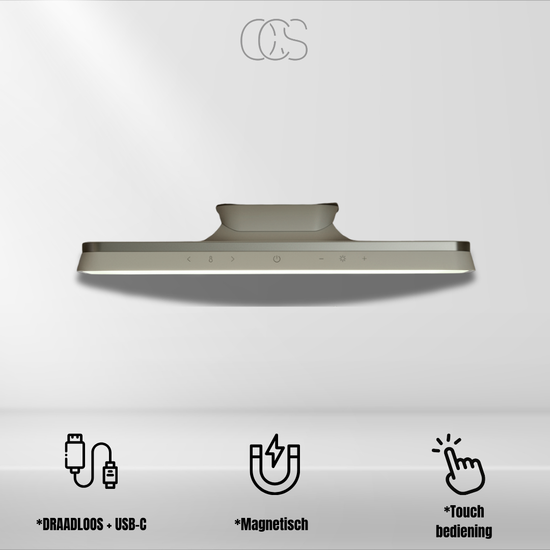 Wireless Magnetic LED Lamp Dimmable Aluminum 30cm USB-C Rechargeable Wall Lamp Ambient Light | Sansoti
