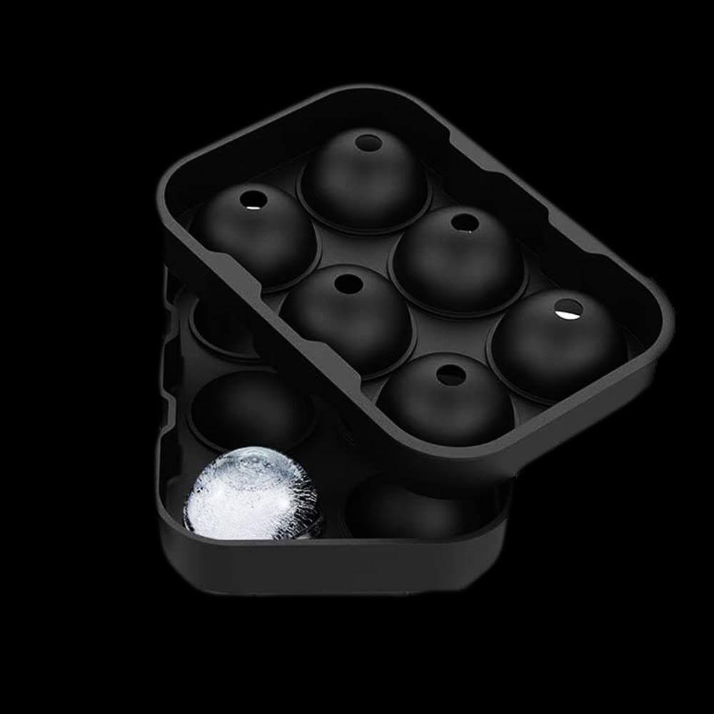 Moule à glaçons en silicone forme boule de glace pour 6 boules, noir, moule à glaçons premium | Sansoti