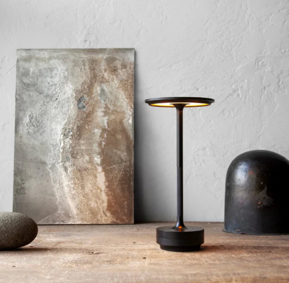 Lampe de table à intensité réglable, rechargeable et résistante à l’eau, en métal, avec commande tactile, sans fil, LED, éclairage d’ambiance | Sansoti