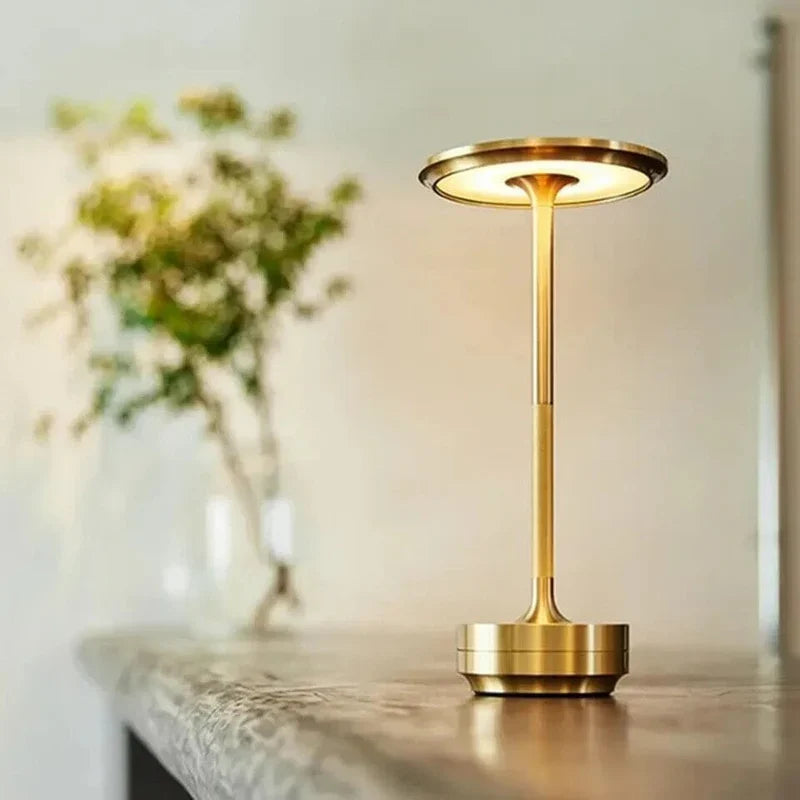 Lampe de table à intensité réglable, rechargeable et résistante à l’eau, en métal, avec commande tactile, sans fil, LED, éclairage d’ambiance | Sansoti