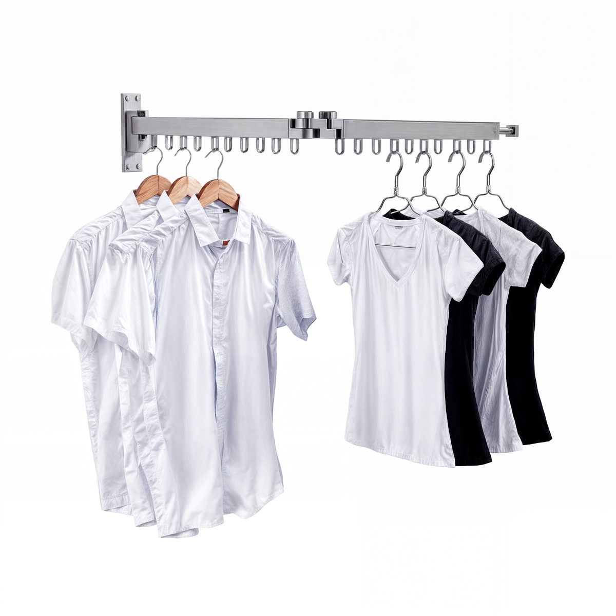 Inklapbaar Wanddroogrek Grijs Aluminium 180° Draaibaar – Ruimtebesparend Waskamerrek voor Kleding & Handdoeken | Sansoti