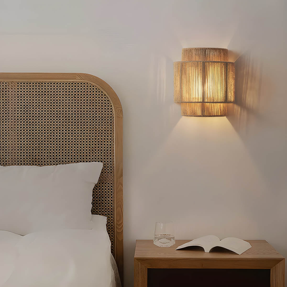 Wall Lamp Braided Rope Natural Material Atmospheric Soft Light Modern Rustic Living Room Bedroom | Sansoti