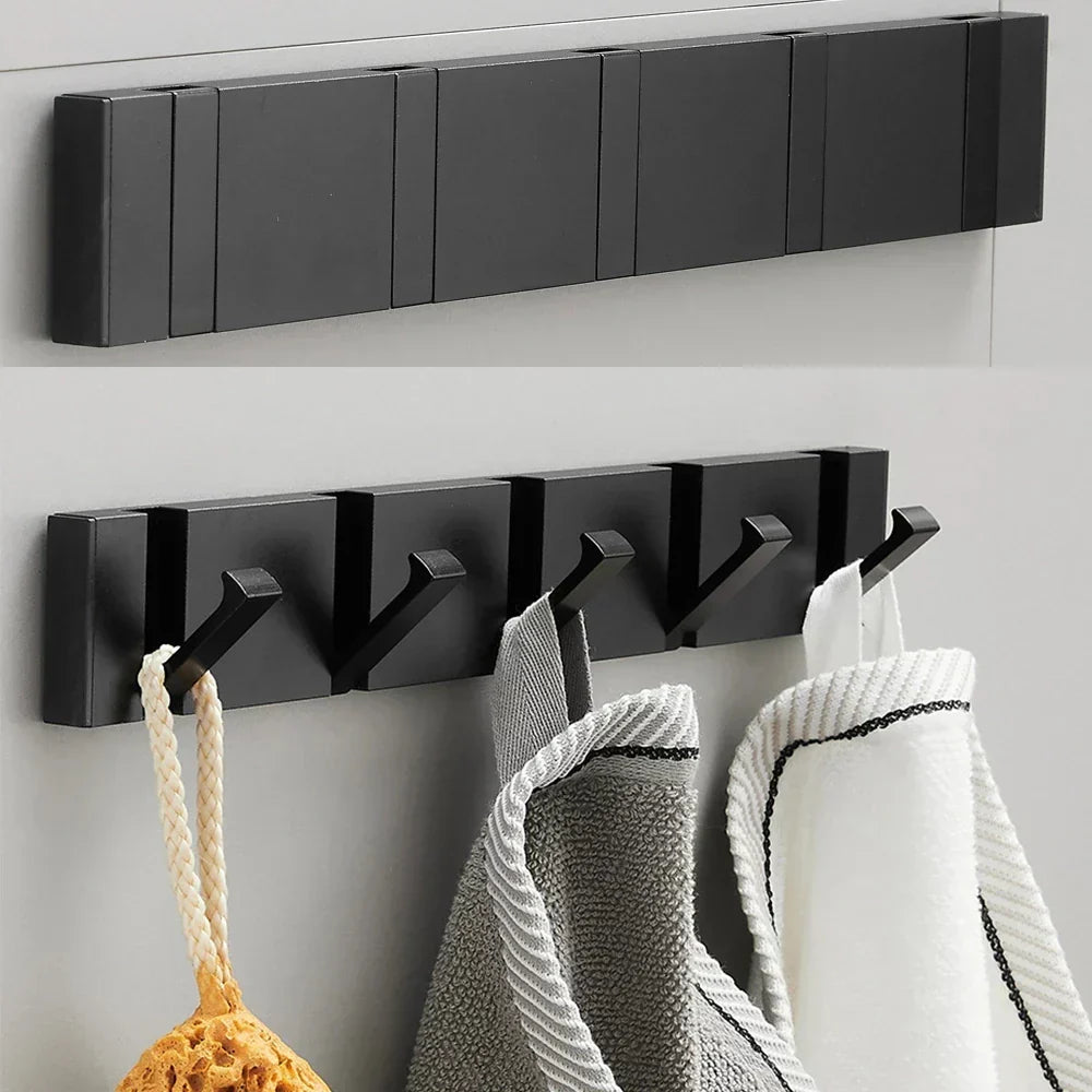 Wall Hook Foldable Stainless Steel Black Gold Coat Rack Hook Bathroom Hall Kitchen Foldable Minimalist Design Coat Hook Towel Hook | Sansoti