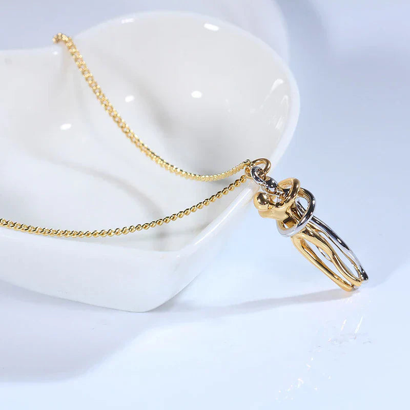 Embrace Necklace – Two Figures – Love & Connection – Hypoallergenic Steel | Sansoti