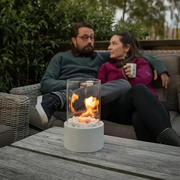Portable Table Lantern with Flickering Flame Mood Lighting Modern | Sansoti