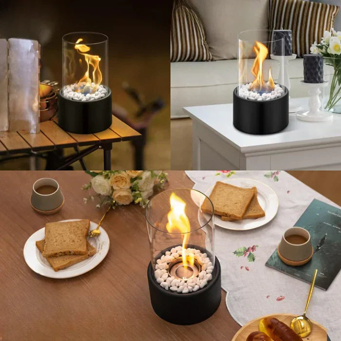 Portable Table Lantern with Flickering Flame Mood Lighting Modern | Sansoti