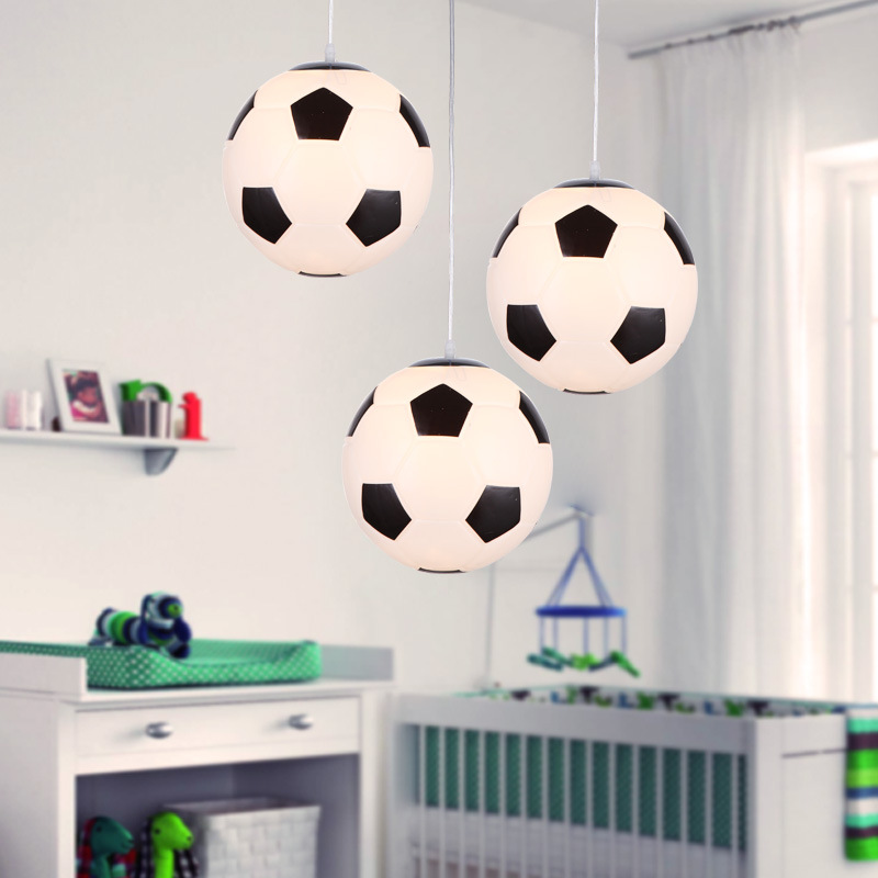 Kinderzimmer Deckenlampe Fußball Basketball LED 30cm Glas Design | Sansoti