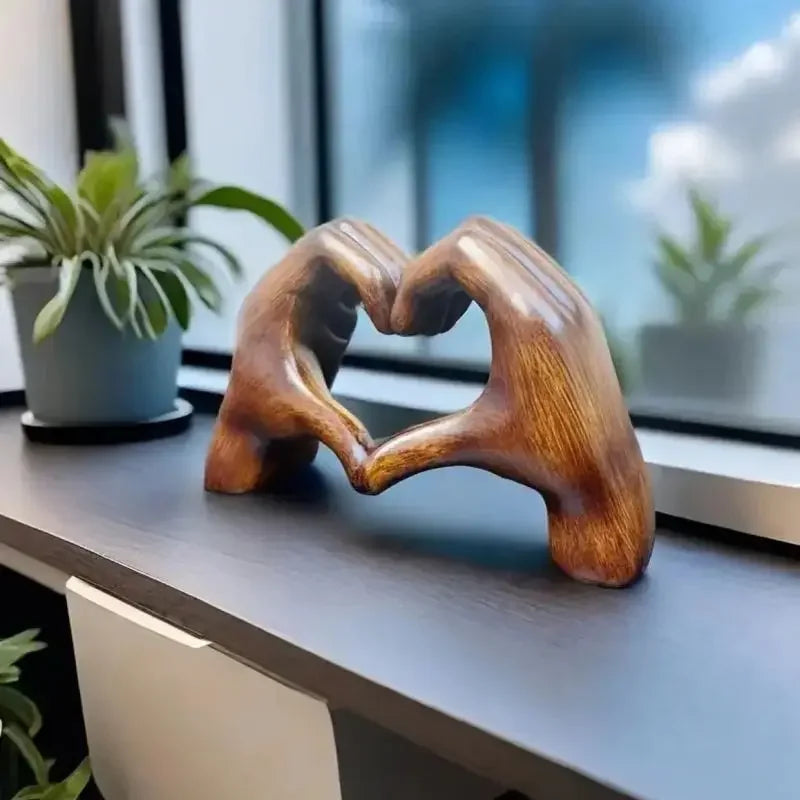 Wooden Heart Sculpture Natural Decorative Object Living Room Bedroom Warm Atmosphere Scandinavian Interior | Sansoti
