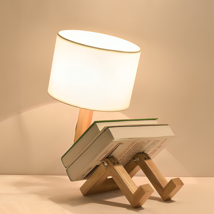 Reading Lamp Wood White Scandinavian With Shelf 44cm E27 Nightstand Desk | Sansoti