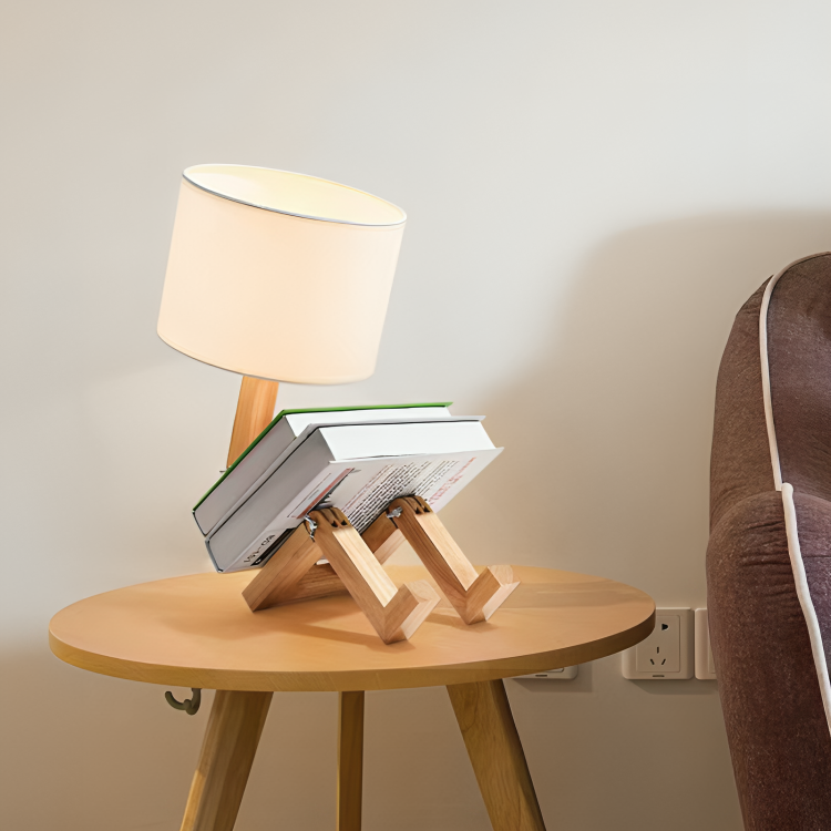Reading Lamp Wood White Scandinavian With Shelf 44cm E27 Nightstand Desk | Sansoti