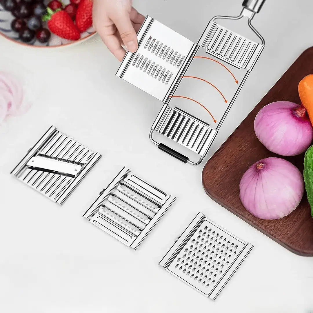 Edelstahl Reibe – Multifunktionale Küchenreibe mit ergonomischem Griff für Gemüse & Käse | Sansoti