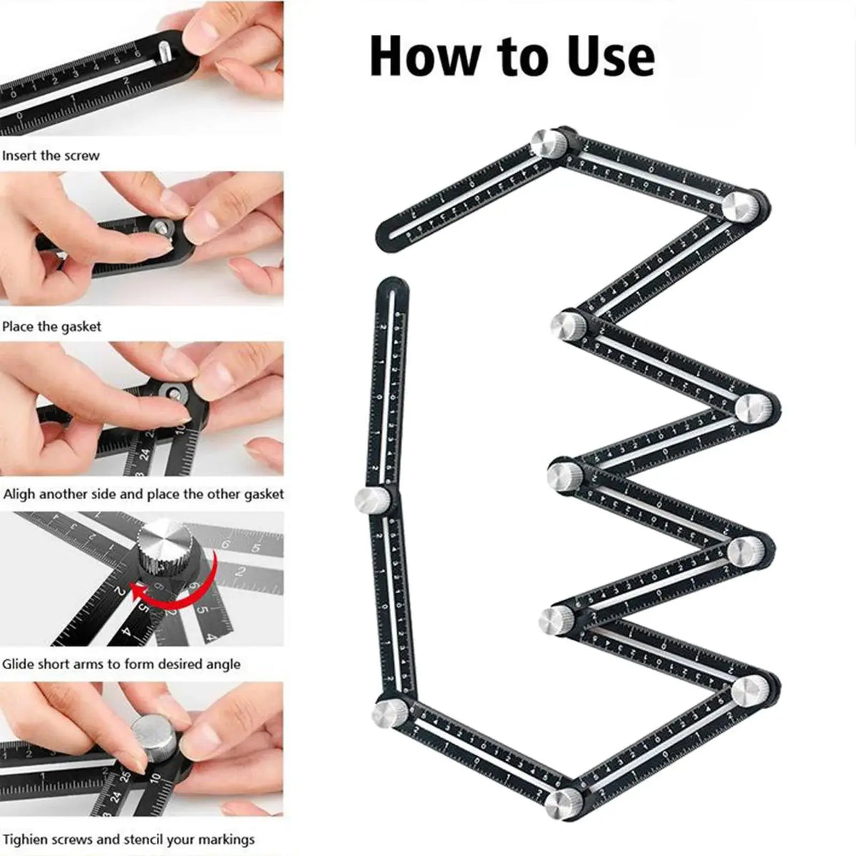 Multifunctional Corner Ruler for Carpentry – Universal Measuring Tool for Wood & Laminate | Sansoti