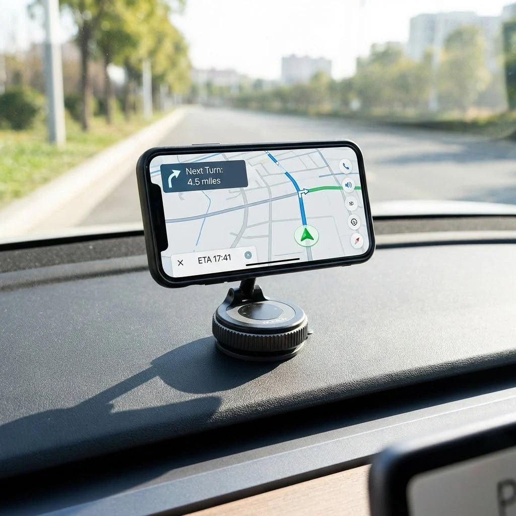 Support Téléphonique Magnétique avec Ventouse pour Tableau de Bord ou Pare-Brise | Sansoti
