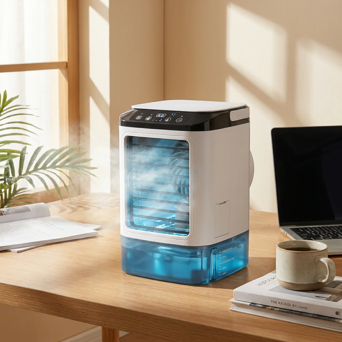 Portable Air Cooler with Ultrasonic Mist and LED Night Light 900ml | Sansoti