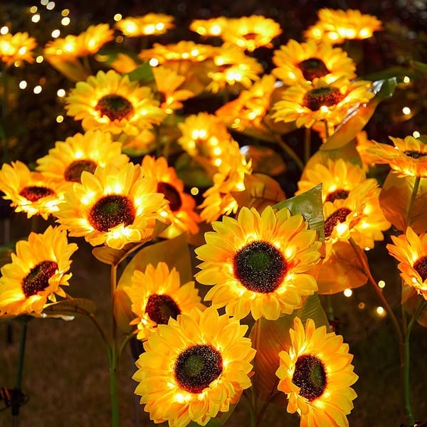 Tuinverlichting op Zonne-energie Zonnebloem Design LED Waterdicht IP65 voor Pad Terras Balkon Tuin Decoratief | Sansoti